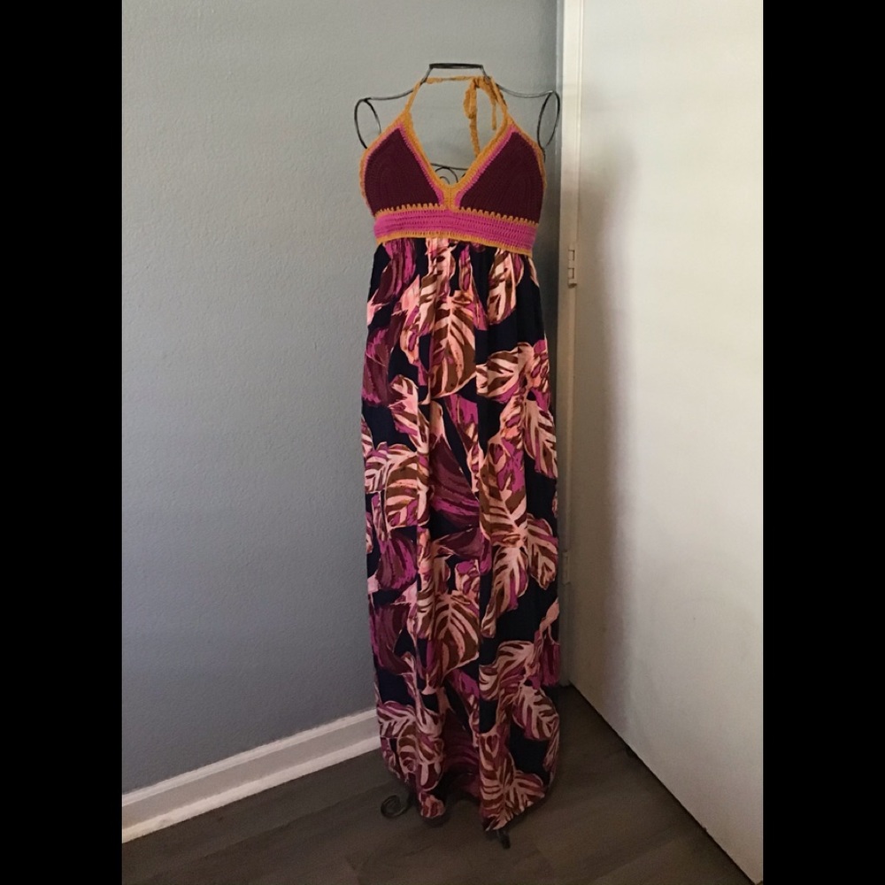 - Mossimo Crochet Halter Maxi Dress